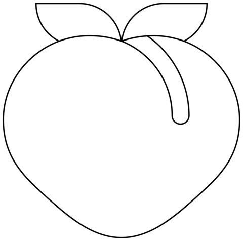 Peach Emoji Coloring Page